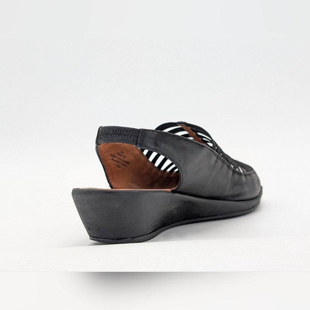 Gentle Souls by Kenneth Cole "Lee" Wedge Size 7M Black Nubuck Open-Toe Sandals - Picture 7 of 17